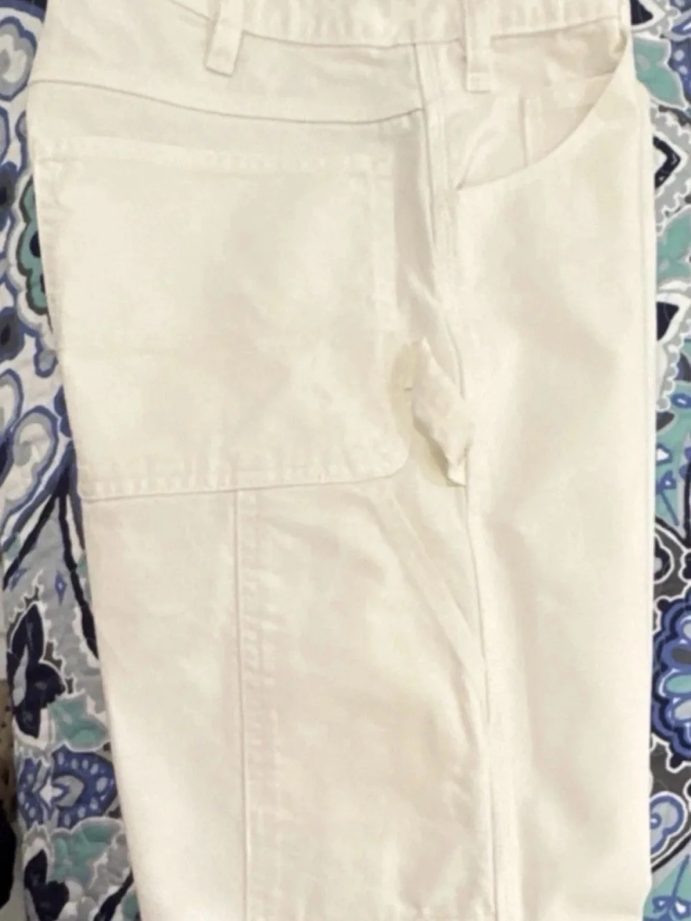 Men’s Cream Cargo Work Pants Utility Carpenter Style Size 32x30